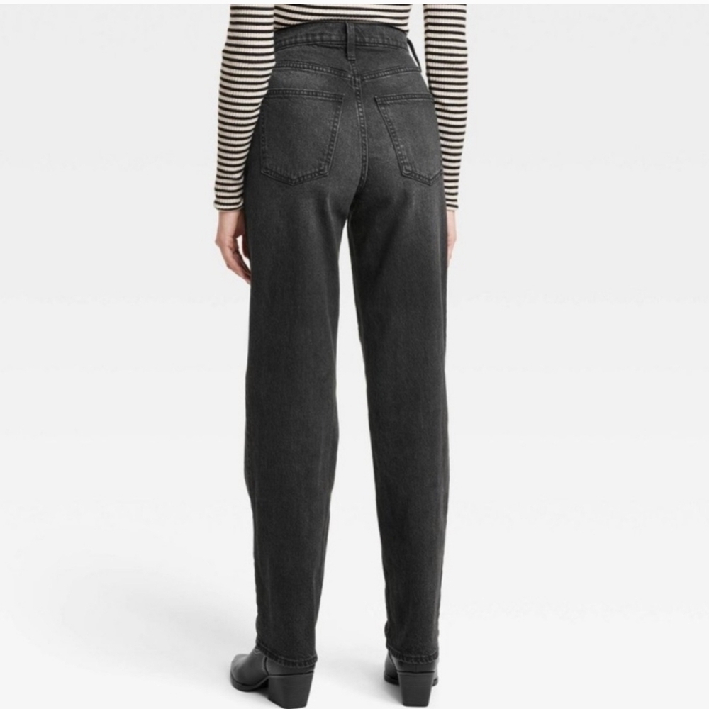 Women's High-Rise 90's Straight Jeans - Universal Thread Black Wash 20 - Picture 3 of 16